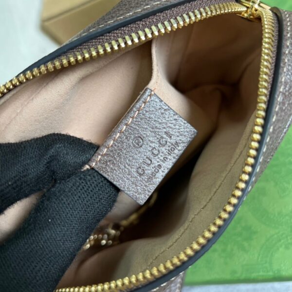 1:1 Replica Gucci Ophidia Mini GG Bag Beige/Ebony GG Supreme Canvas With Brown For Women  7in/17.5cm GG 517350 96IWS 8745