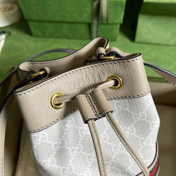 1:1 Replica Gucci Ophidia Mini GG Bucket Bag White For Women, Women's Bags 7.5in/19cm GG