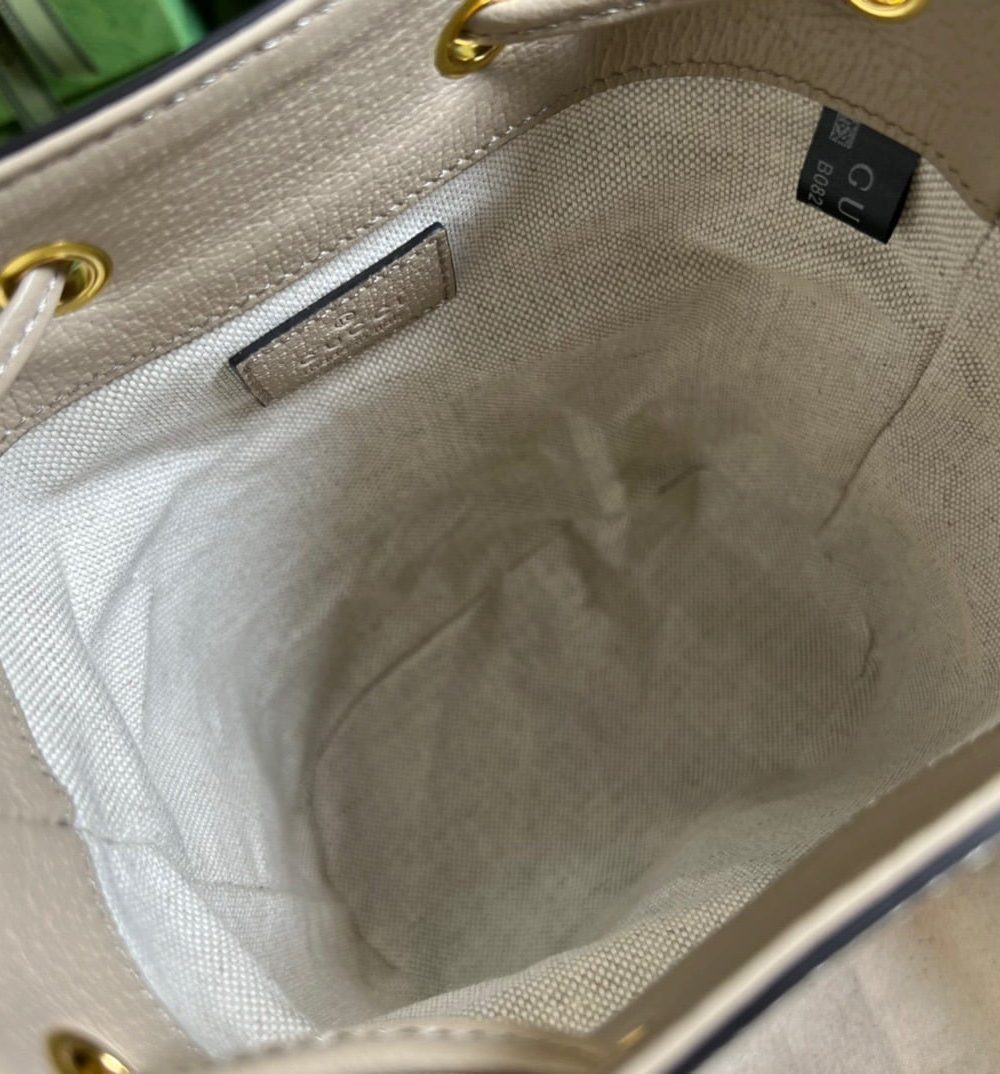 1:1 Replica Gucci Ophidia Mini GG Bucket Bag White For Women, Women's Bags 7.5in/19cm GG