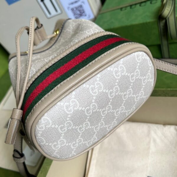 1:1 Replica Gucci Ophidia Mini GG Bucket Bag White For Women, Women's Bags 7.5in/19cm GG