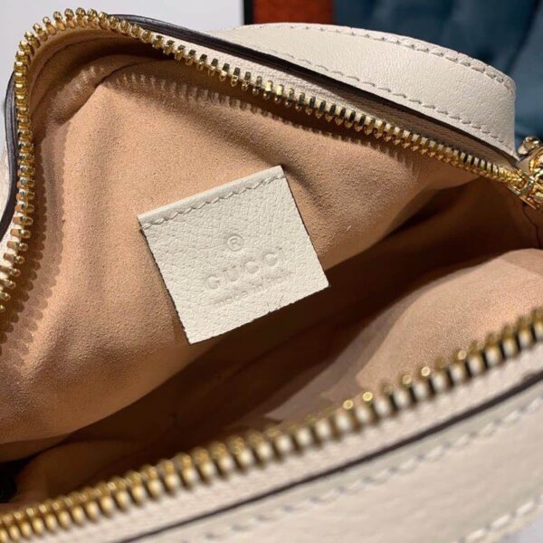 1:1 Replica Gucci Ophidia Mini GG Round Shoulder Bag White For Women 7in/18cm GG