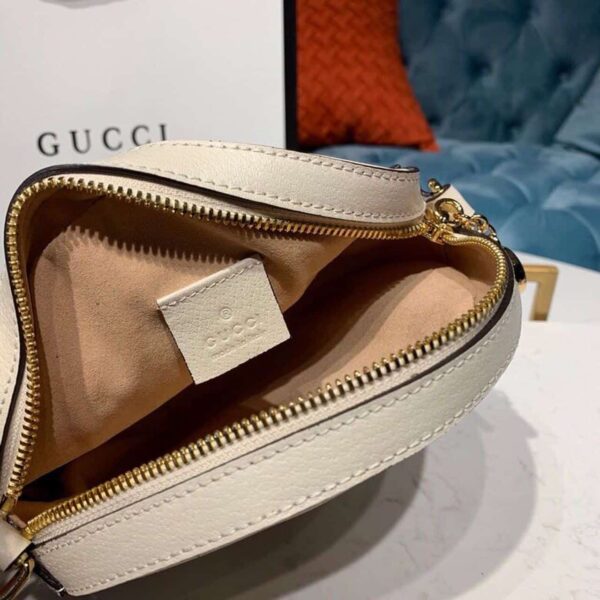 1:1 Replica Gucci Ophidia Mini GG Round Shoulder Bag White For Women 7in/18cm GG