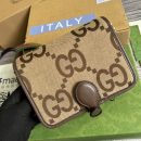 1:1 Replica Gucci Ophidia Mini Jumbo GG Bag Camel And Ebony Jumbo GG Canvas  For Men 4.7in/12cm GG