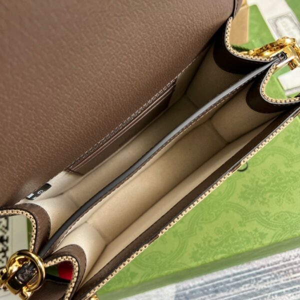 1:1 Replica Gucci Ophidia Mini Jumbo GG Bag Camel And Ebony Jumbo GG Canvas  For Men 4.7in/12cm GG