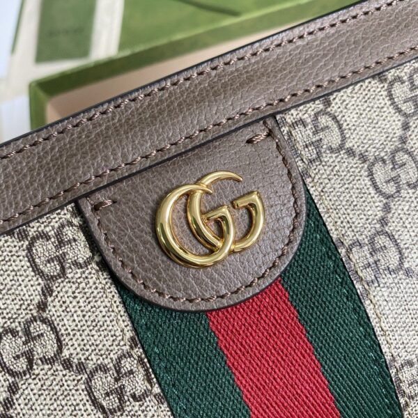 1:1 Replica Gucci Ophidia Mini Shoulder Bag Beige/Ebony GG Supreme Canvas Green And Red Web Detail Brown For Women 7.5in/19cm GG 602676 K05NB 8745