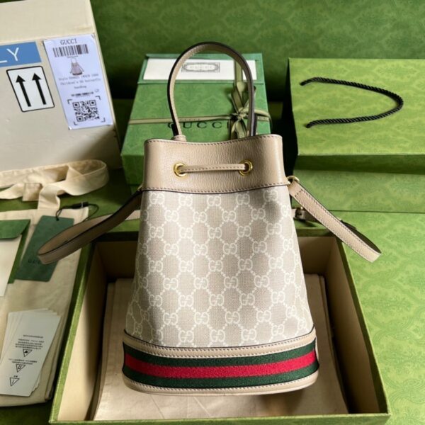 1:1 Replica Gucci Ophidia Small GG Bucket Bag White For Women, Women's Bags 10in/25cm GG ‎
