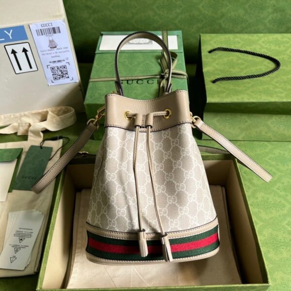 1:1 Replica Gucci Ophidia Small GG Bucket Bag White For Women, Women's Bags 10in/25cm GG ‎