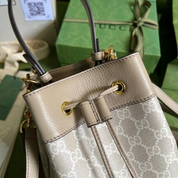 1:1 Replica Gucci Ophidia Small GG Bucket Bag White For Women, Women's Bags 10in/25cm GG ‎