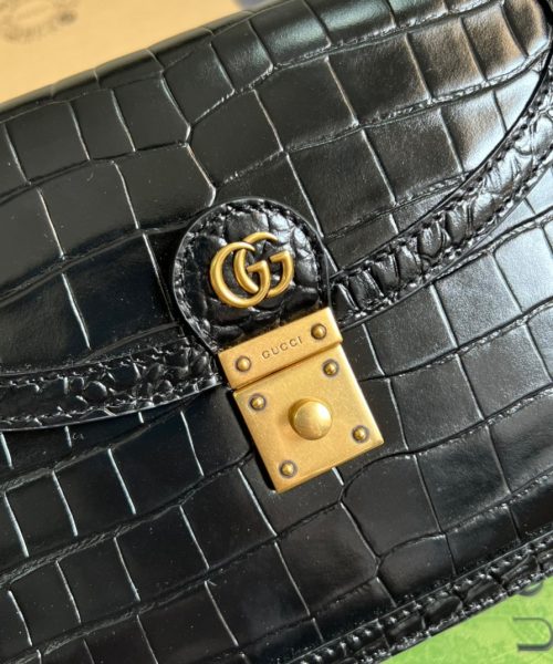 1:1 Replica Gucci Ophidia Small GG Top Handle Bag Balck For Women, Women's Bags 9.8in/25cm GG