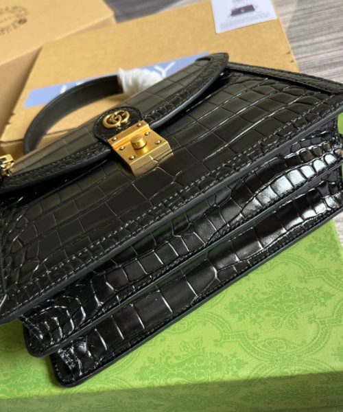 1:1 Replica Gucci Ophidia Small GG Top Handle Bag Balck For Women, Women's Bags 9.8in/25cm GG