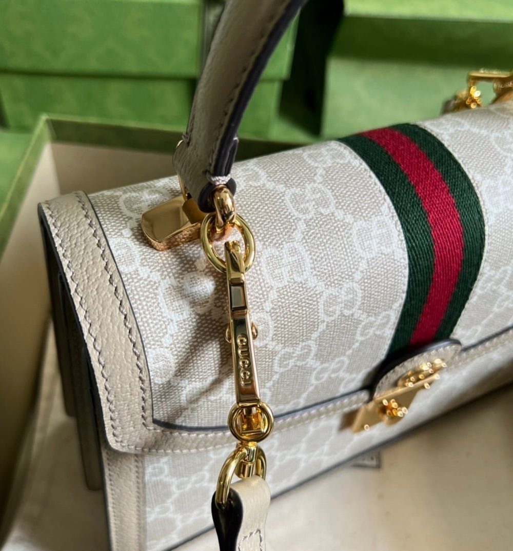 1:1 Replica Gucci Ophidia Small GG Top Handle Bag Beige For Women, Women's Bags 9.8in/25cm GG ‎651055 UULAG 9682