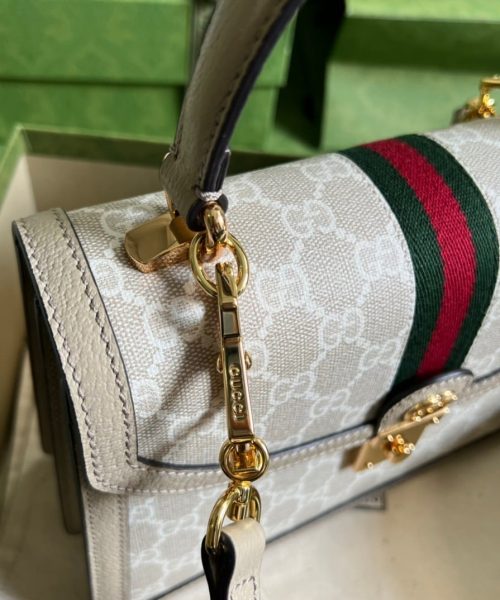1:1 Replica Gucci Ophidia Small GG Top Handle Bag Beige For Women, Women's Bags 9.8in/25cm GG ‎651055 UULAG 9682