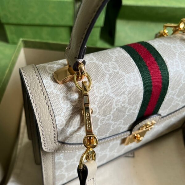 1:1 Replica Gucci Ophidia Small GG Top Handle Bag Beige For Women, Women's Bags 9.8in/25cm GG ‎651055 UULAG 9682
