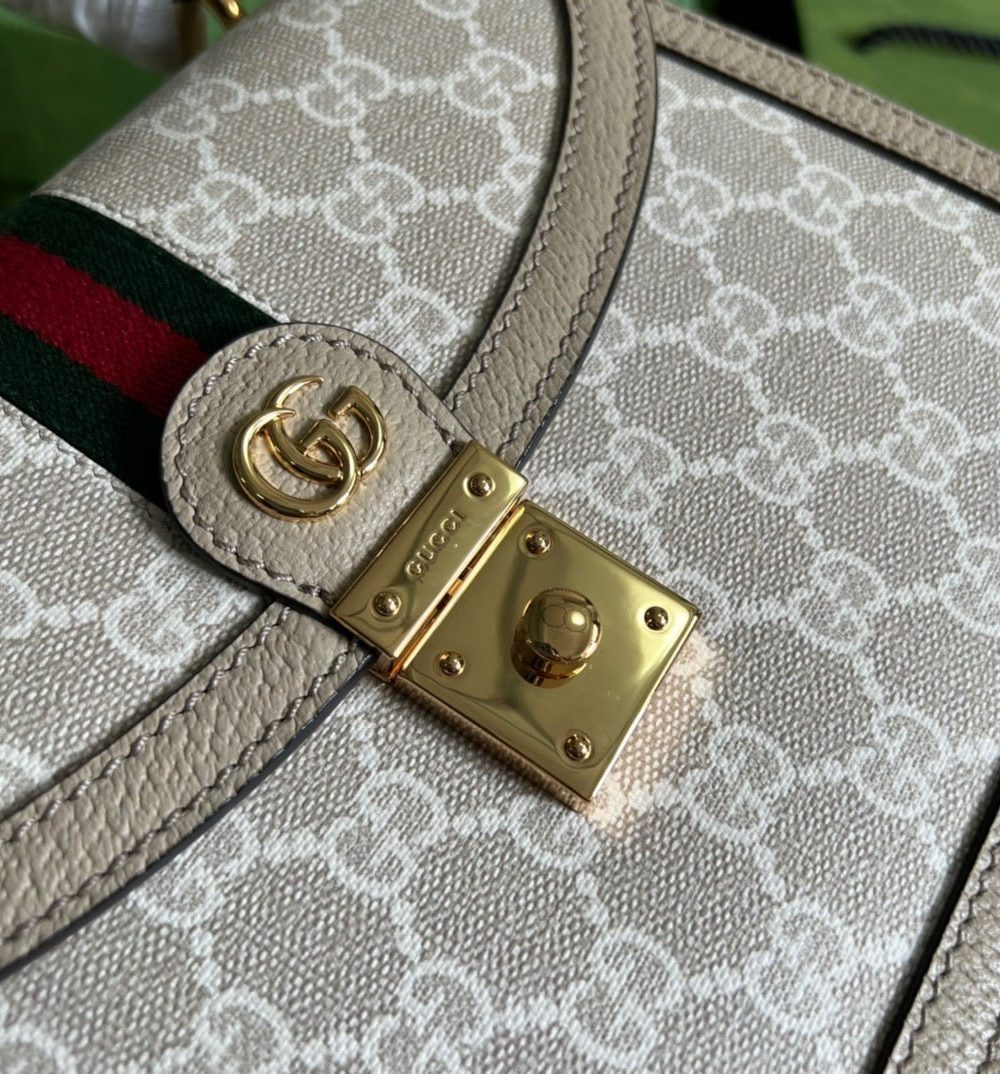 1:1 Replica Gucci Ophidia Small GG Top Handle Bag Beige For Women, Women's Bags 9.8in/25cm GG ‎651055 UULAG 9682
