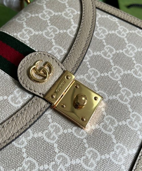 1:1 Replica Gucci Ophidia Small GG Top Handle Bag Beige For Women, Women's Bags 9.8in/25cm GG ‎651055 UULAG 9682