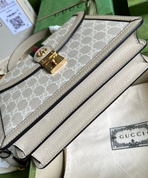 1:1 Replica Gucci Ophidia Small GG Top Handle Bag Beige For Women, Women's Bags 9.8in/25cm GG ‎651055 UULAG 9682