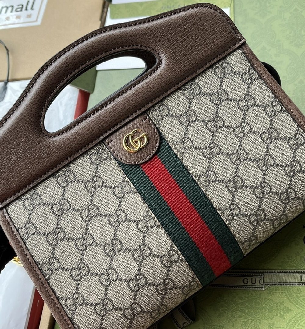 1:1 Replica Gucci Ophidia Small Tote With Web Black For Women 10in/26cm GG 693724 96IWO 8745