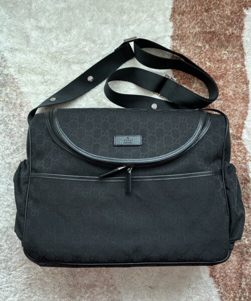 1:1 Replica Gucci Original GG Baby Changing Bag Black For Women, Women's Bags 16.9in/43cm GG