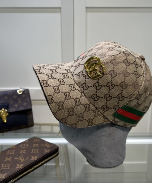 Gucci Original GG Canvas Baseball Hat With Web Beige GG Hat