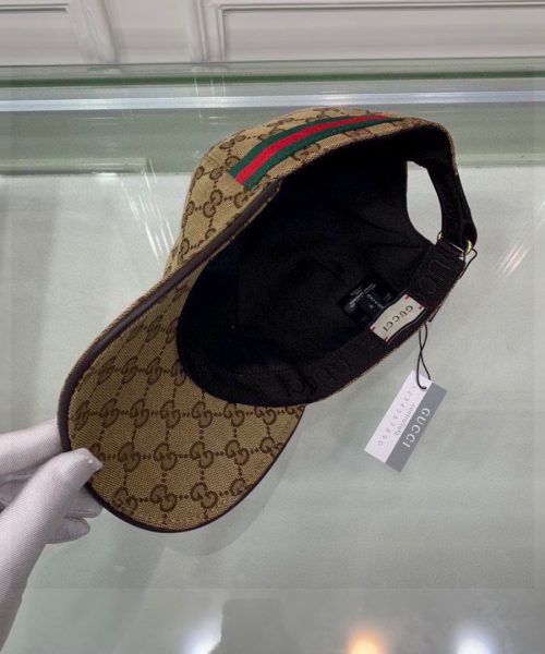 Gucci Original GG Canvas Baseball Hat With Web Beige/Ebony GG Hat