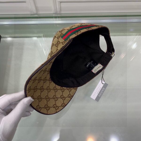 Gucci Original GG Canvas Baseball Hat With Web Beige/Ebony GG Hat