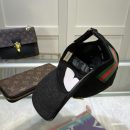Gucci Original GG Canvas Baseball Hat With Web Black GG Hat