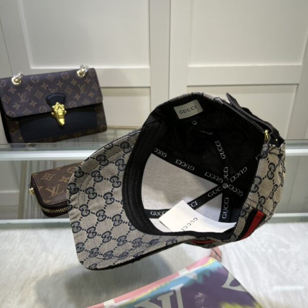 Gucci Original GG Canvas Baseball Hat With Web Grey GG Hat