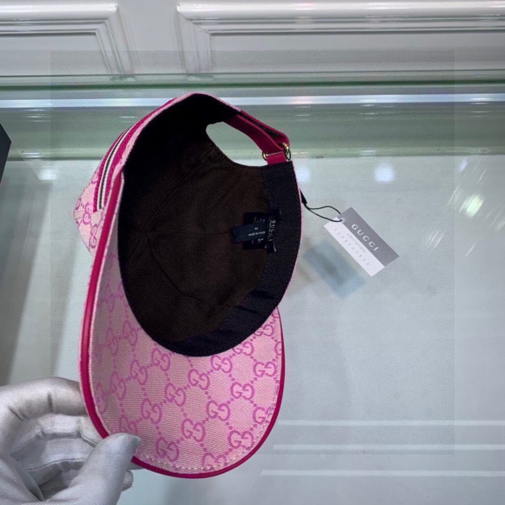 Gucci Original GG Canvas Baseball Hat With Web Pink GG Hat - Image 3