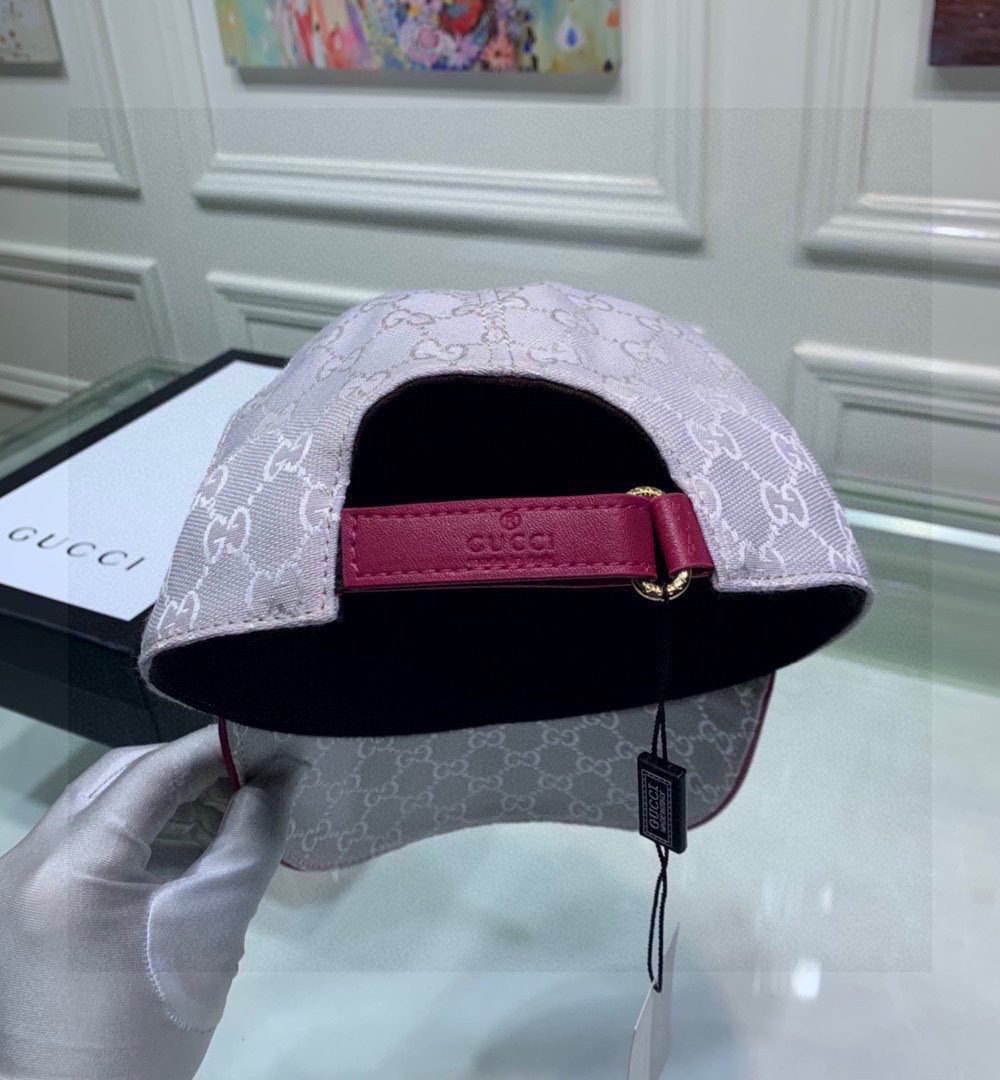 Gucci Original GG Canvas Baseball Hat With Web White GG Hat