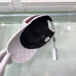 Gucci Original GG Canvas Baseball Hat With Web White GG Hat