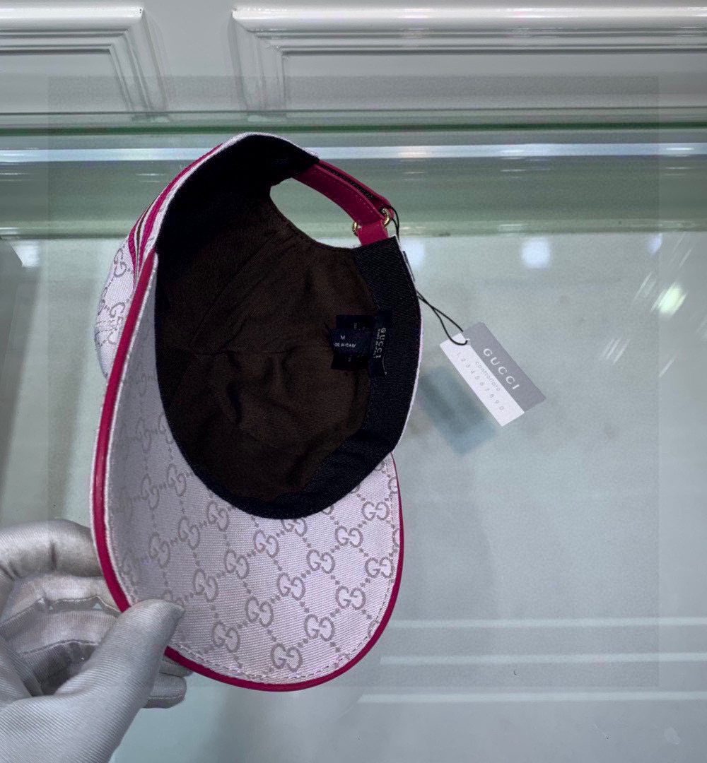 Gucci Original GG Canvas Baseball Hat With Web White GG Hat