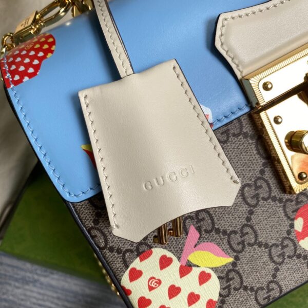 1:1 Replica Gucci Padlock GG Small amboo Strawberry Shoulder Bag Beige For Women, Women's Bags 9.5in/24cm GG