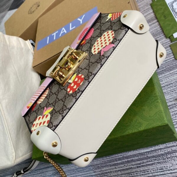 1:1 Replica Gucci Padlock GG Small amboo Strawberry Shoulder Bag Beige For Women, Women's Bags 9.5in/24cm GG