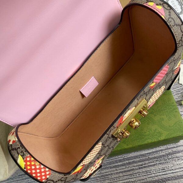 1:1 Replica Gucci Padlock GG Small amboo Strawberry Shoulder Bag Beige For Women, Women's Bags 9.5in/24cm GG