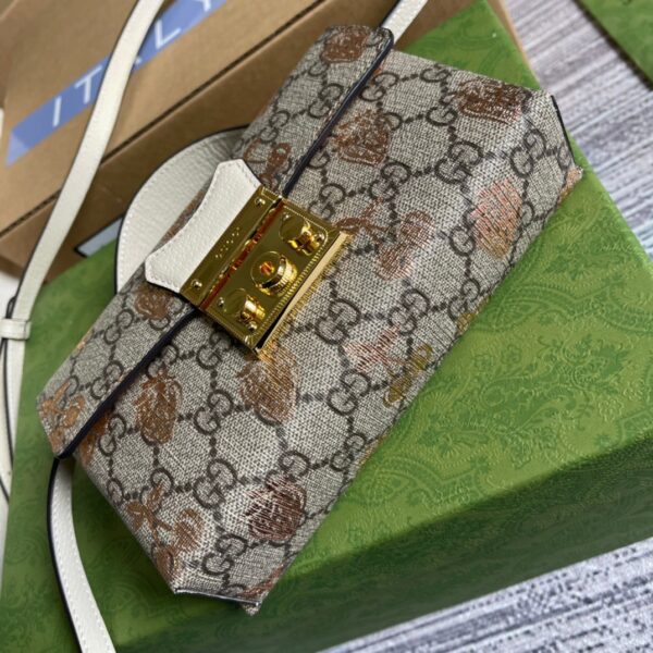 1:1 Replica Gucci Padlock Mini Bag Beige For Women, Women's Bags 7in/18cm GG