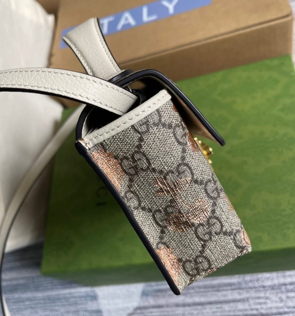 1:1 Replica Gucci Padlock Mini Bag Beige For Women, Women's Bags 7in/18cm GG