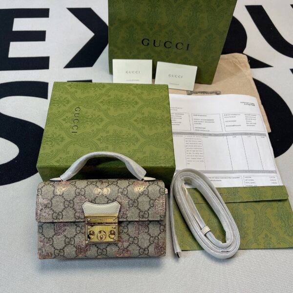 1:1 Replica Gucci Padlock Mini Bag Beige For Women, Women's Bags 7in/18cm GG