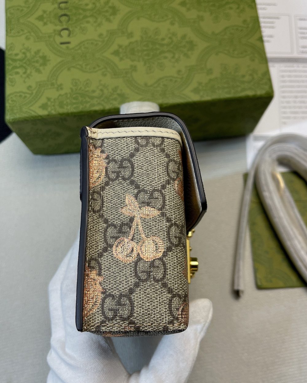 1:1 Replica Gucci Padlock Mini Bag Beige For Women, Women's Bags 7in/18cm GG