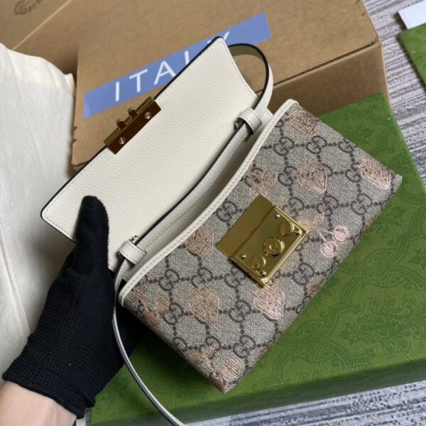 1:1 Replica Gucci Padlock Mini Bag Beige For Women, Women's Bags 7in/18cm GG