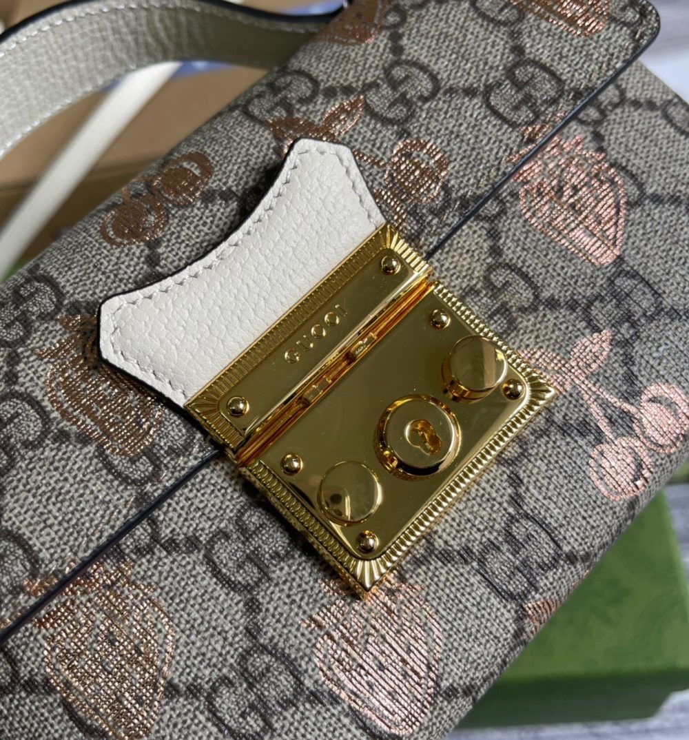 1:1 Replica Gucci Padlock Mini Bag Beige For Women, Women's Bags 7in/18cm GG