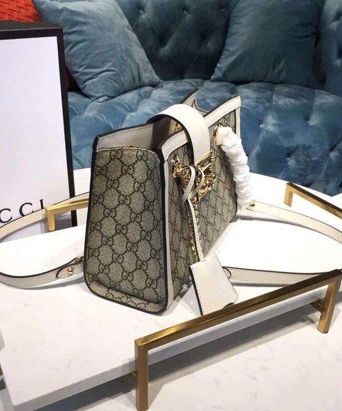 1:1 Replica Gucci Padlock Small GG Shoulder Bag A Material With Low Environmental Impact With White For Women 10in/26cm GG 498156 KHNKG 9761