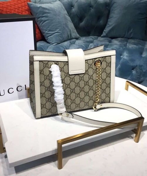 1:1 Replica Gucci Padlock Small GG Shoulder Bag A Material With Low Environmental Impact With White For Women 10in/26cm GG 498156 KHNKG 9761