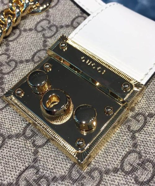 1:1 Replica Gucci Padlock Small GG Shoulder Bag A Material With Low Environmental Impact With White For Women 10in/26cm GG 498156 KHNKG 9761