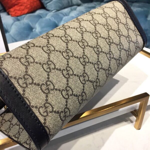 1:1 Replica Gucci Padlock Small GG Shoulder Bag Beige/Ebony GG Supreme Canvas With Black For Women 10in/26cm GG 498156 KHNKG 9769