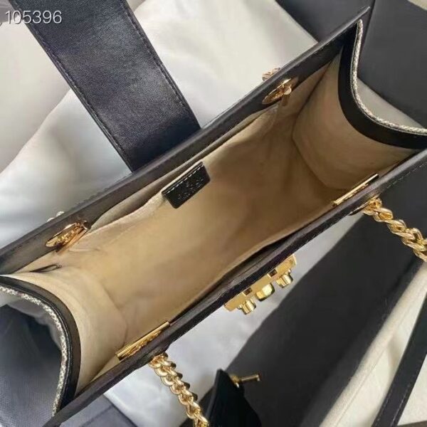 1:1 Replica Gucci Padlock Small GG Shoulder Bag Beige/Ebony GG Supreme Canvas With Black For Women 10in/26cm GG 498156 KHNKG 9769