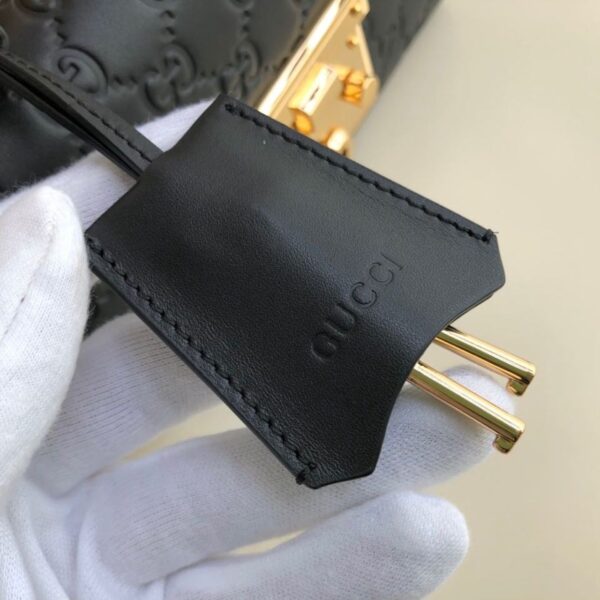 1:1 Replica Gucci Padlock Small Gucci Signature Shoulder Bag Black Gucci Signature For Women 7.9in/20cm GG 409487 CWC1G 1000