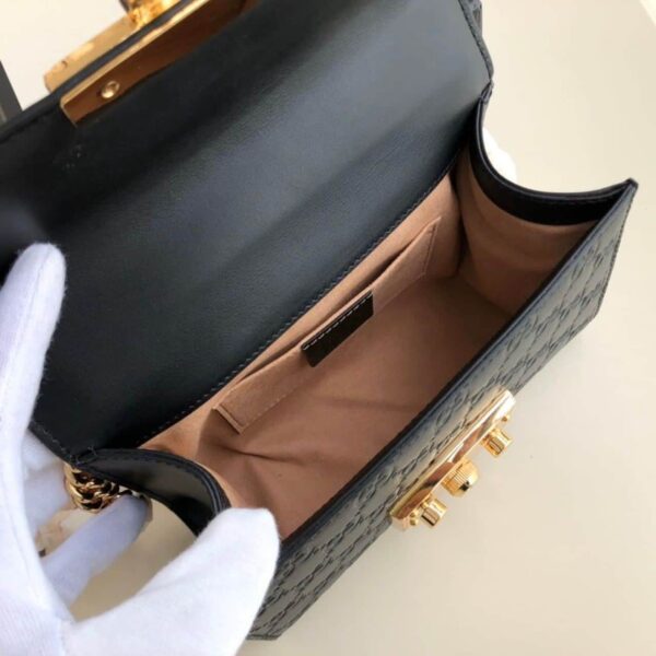 1:1 Replica Gucci Padlock Small Gucci Signature Shoulder Bag Black Gucci Signature For Women 7.9in/20cm GG 409487 CWC1G 1000