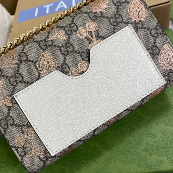 1:1 Replica Gucci Padlock Small Gucci Strawberry Shoulder Bag Beige For Women, Women's Bags 7.9in/20cm GG