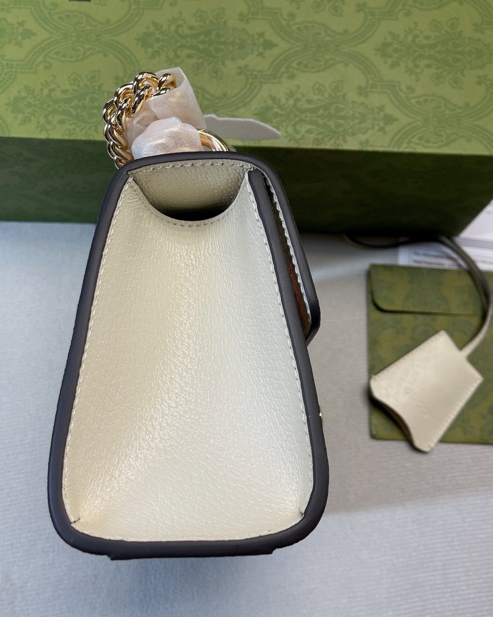 1:1 Replica Gucci Padlock Small Gucci Strawberry Shoulder Bag Beige For Women, Women's Bags 7.9in/20cm GG