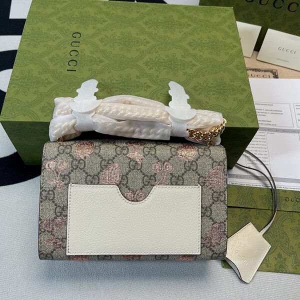 1:1 Replica Gucci Padlock Small Gucci Strawberry Shoulder Bag Beige For Women, Women's Bags 7.9in/20cm GG